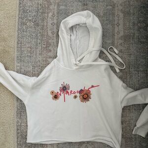 Maroon 5 Cropped Hoodie with Floral Design